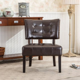 Roundhill Furniture Blended Leather Tufted Accent Chair with Oversized Seating, Brown T2574P172744