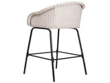 Ladd Outdoor Metal Wicker Barstool, Light Gray Faux Wicker, Set of 2 N775P277558G