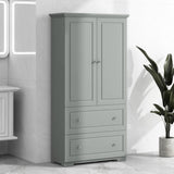 ZNTS Wide Bathroom Storage Cabinet, Freestanding Storage Cabinet with Two Drawers and Adjustable Shelf, WF312729AAE