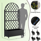 Round Metal Planter with Trellis, 73"x35"x16 Metal Raised Garden Bed with Trellis, Metal Planter W347P331028