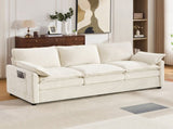 Modern 3-seater Sofa Soft 88.2" Plush Upholstered Sofa Couch with Double-Layer Cushion and Side N719P433666A
