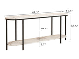 Console Table 2 Tier Narrow Entryway Table with Storage Shelves Faux 15845254