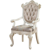 ZNTS Rose Gold and Pearl White Tufted Arm Chair B062P189176