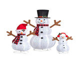 Set of 3 Lighted Snowman Family Christmas Yard Decorations, 4FT 3FT 2FT Pre-lit Pull Up Snowman with 22470567