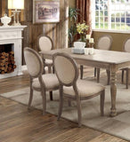 ZNTS Transitional Rustic Oak and Beige Side Chairs Set of 2 Chairs Dining Room Furniture Padded fabric B011109808