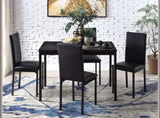 1pc Dining Table Black Faux Marble Top Casual Dining Room Furniture Metal Frame B011P265588