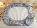 (Sky gray 180cm*200cm) Cotton-Padded Waterproof Mattress Protector, Dust-Proof Bed Cover (Without 27138489