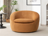 Winnie Modern Teddy Fabric Barrel Chair, 360&deg Swivel, Yellow T2574P281445