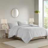 King/Cal King 3 Piece Tufted Woven Medallion Comforter Set B035128858