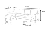 3-Piece Corduroy Sectional Set in Beige B089P296903