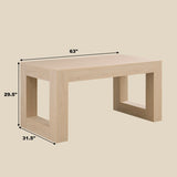 Farmhouse Kitchen Dining Table for 4-6 People, Rectangular Dining Table for Dining Living W2393P301819