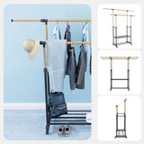 ZNTS 1pc, with wheels independent clothes rack , laundry drying rack, foldable and adjustable length, 61316635