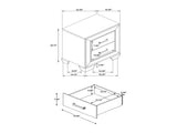 MDF Nightstand with 2 Drawers in Dark Cocoa Finish B016P254582