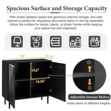 Mirod Modern Minimalist Side Cabinet with Adjustable Shelves ,Stylish Geometric Door Design,Ample N760P221050B