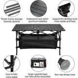 Folding Camp Table with Large Storage and Carrying Bags, for Indoor, Outdoor, Picnic, Party, 37"x 34227674