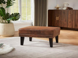 Mirod Vintage Distressed Ottoman,Classic Riveted Footrest with Solid Wood Legs for Living Room, N760P304308D