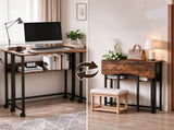 31.5" Computer Desk, Weathered Wood Embossed Melamine Tabletop with Black 58638790