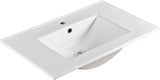 30 Inch Ceramic Vanity Top, 29.9"D x 18.3"W x 6.7"H, Glossy White W1972P164376
