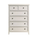 ZNTS Classic White Finish Chest of 6 Drawers Storage 1pc Modern Bedroom Furniture Farmhouse Style B011P176909