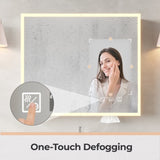 White Particleboard LED Mirror Cabinet , Acrylic Frame, Double Doors, 7 Shelves, with 47514646