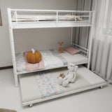 Heavy-duty Sturdy Meta Twin over Twin Bunk Bed/l/ Noise Reduced/ Safety Guardrail/No Box Spring W1935P300342