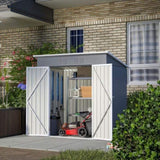 ZNTS 6'x4' Outdoor Metal Storage Shed for Garden Tools Lockable Door W2505P197225