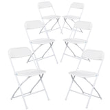 ZNTS 6pcs Injection Molding Classic Garden Plastic Folding Chair White 44606699