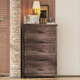 Retro American Country Style Wooden Dresser with 5 Drawer, Storage Cabinet for Bedroom, Dark Walnut WF324089AAD