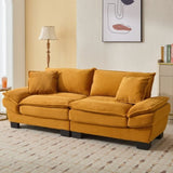 Corduroy Sofa Sleeper Couch Loveseat Sofa with Pillows Comfy Upholstered Deep Seat Sofa for W676P184141