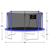 14FT Trampoline ,Sports Fitness Trampolines with Enclosure Net, Recreational Trampolines for Outdoor W1163120240