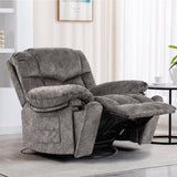 ZNTS Swivel and Rocking Recliner Chair with Massage and Heating Bonded Leather Sofa W1403P172912