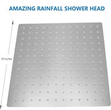 ZNTS Brushed nickel 10" Square Rainfall & High Pressure Stainless Steel Bath Shower head W121960066