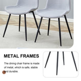 Comfortable Linen-Cotton Dining Chair Set - Four Pieces in Light Gray.Integrated Seat and W1151P230557