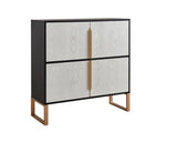 Four-Door Storage Cabinet, 42" Buffet Cabinet Metal Base Handles, Sideboard Coffee Bar Cabinet W1801P182006