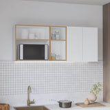 Corinto 59" Wide Two - Door Wall Cabinet with Four Shelves, Drying Rack Dish for Kitchen, Garage, B200P286937