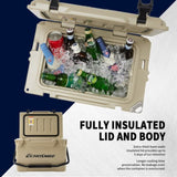 25Qt New Khaki Colored Insulated Box T2602P171046