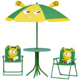 Kids Outdoor Activity Table with Foldable Chairs Green 79231602