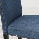 Biony Blue Fabric Counter Height Stools with Nailhead Trim, Set of 2 T2574P181627