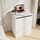 23.6'' Wide Makeup Vanity Table with Flip Top Lighted,Storage Makeup Stool,3 in 1 Vanity Desk with W2887P284271