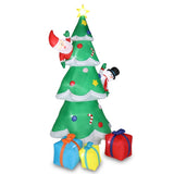 ZNTS 8ft with Snowman Santa Claus 3 Gift Boxes 9 String Lights Inflatable Garden Christmas Tree 12454213