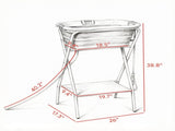 Dog Bath Tub for Small Dogs Elevated Foldable Dog Washing Station, with Hose, Storage Shelf, for 16178200