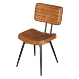 Camel and Black Tufted Side Chairs B062P145537