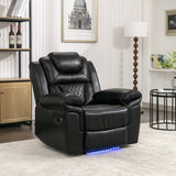 ZNTS Home Theater Seating Manual Recliner Chair with LED Light Strip for Living Room,Bedroom, Black WF310725AAB