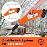 500W Cordless Snow Shovel - 11in Wide 6.3in Deep, 26ft Snow Throwing, 45&deg Rotatable Guide Plates, 40429603