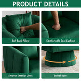 360&deg Swivel Accent Chair, Modern Velvet Fabric Living Room Armchair with Fluffy Cushions, Comfy 41230731