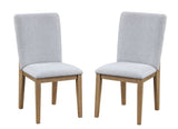 Delphine Set of 2 Gray Linen Fabric 19" Dining Chair B061125429