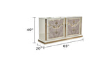 ZNTS Omari Modern Style 6- Drawer Dresser Made with Wood and Gold Accents in Beige B009P245440