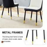Modern Two-Tone PU Dining Chairs - White and spliced chairs With Gold Decorated Legs.White and W1151P217981