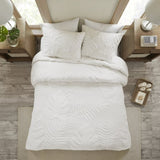 King/Cal King 3 Piece Tufted Cotton Chenille Palm Duvet Cover Set B03597343