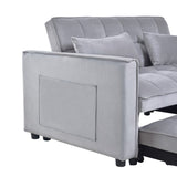 3 in 1 Convertible Sleeper Sofa Bed, Modern Pull Out Couch Bed, Adjustable Backrest, Velvet Loveseat W2121P179225